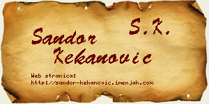 Šandor Kekanović vizit kartica